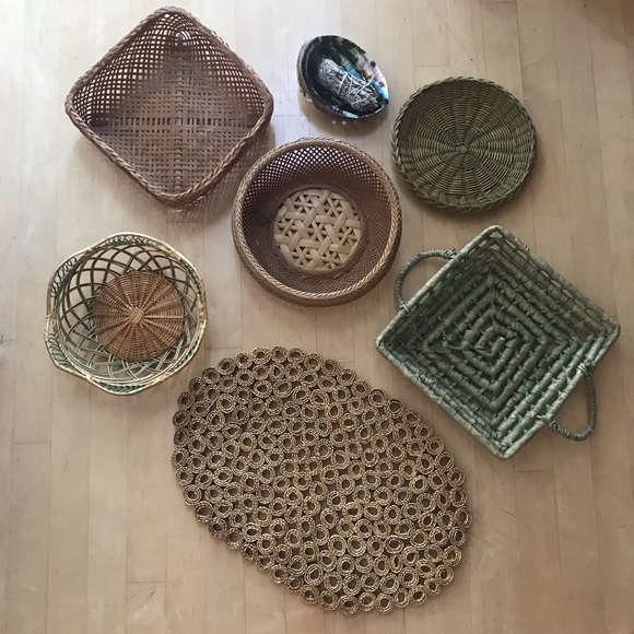 Vintage Other - •vintage• | neutral & green basket set Vintage Other - •vintage• | neutral & green basket set